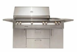Alfresco ALXE 56 Gas BBQ Grill with Side Burner on Cart