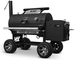 Yoder Smokers Cimarron S Pellet Smoker on Competition Stand